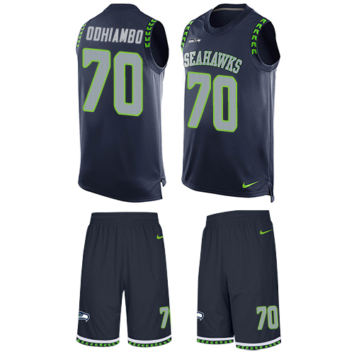 Men's Limited Rees Odhiambo Nike Jersey Navy Blue - #70 Tank Top Suit NFL Seattle Seahawks